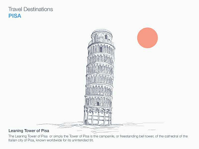 Leaning Tower of Pisa illustration italy leaning tower of pisa line pisa sketch tower travel vector