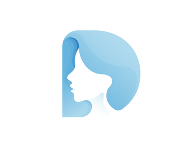 D for Dermatlogy d dermatology face female hair logo portrait type