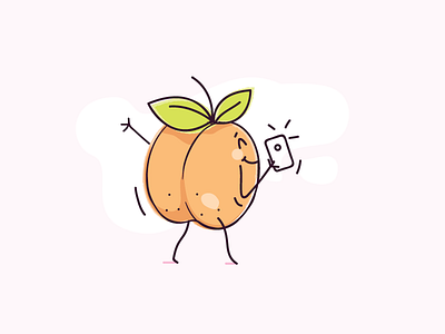 Belfie belfie character fruit illustration peach