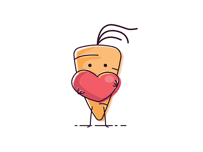 Juicy Carrot carrot character emoji heart imessage juicy love sticker