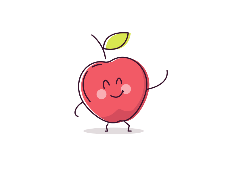 Apple animation apple character fruit gif imessage sticker