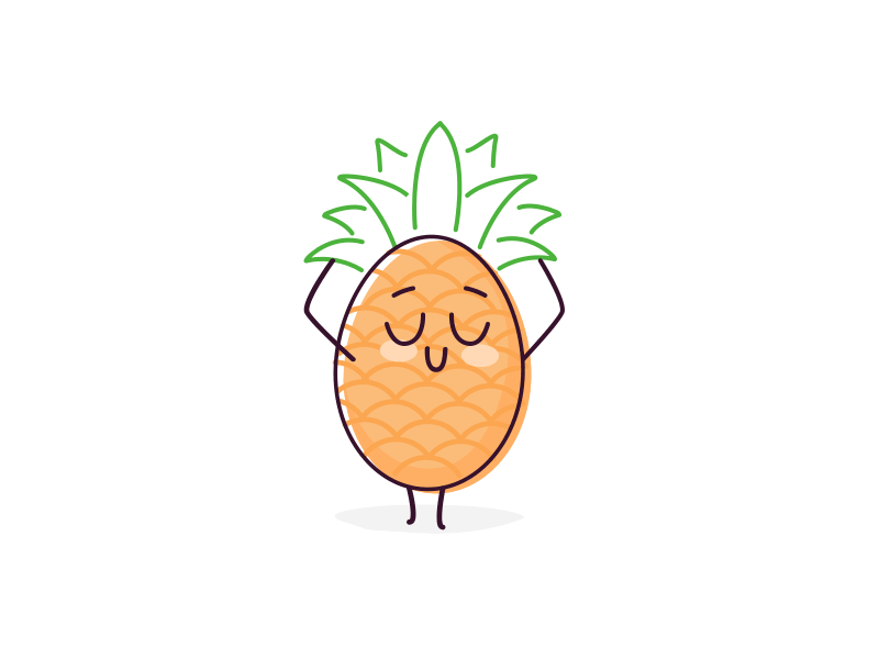 Pineapple animated character fruit gif hair imessage pineapple sticker