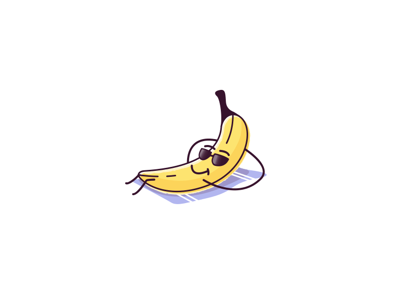 Banana animation banana beach character fruit gif sticker