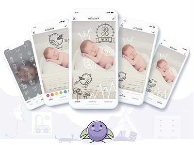 Bambino - photo editing app app baby character child clean illustration interface ios minimalistic mother photo editing uiux