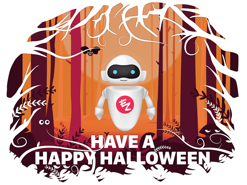 Happy Halloween animation bat character gif halloween illustration robot vector