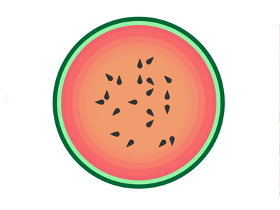 Watermelon black circle green illustration orange pink round seed seeds simple vector watermelon