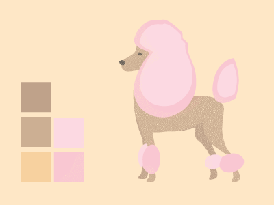 Dawgy animal brown cute dog illustration light orange pink pooch poochy poodle proud puppy