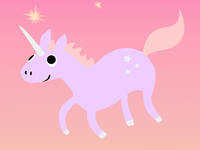 Unicorn Time animals cute girly horn horse illustration magic pink purple stars unicorn vector