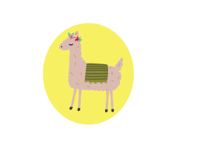 Alpaca design drawing illustration minimal vector