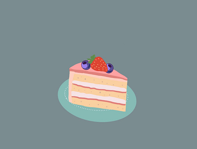 Take a cake design digital illustration drawing illustration minimal
