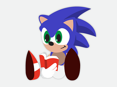 Sonic Reading education entertainment fun illustration kids reading sonic sonic the hedgehog vector video games