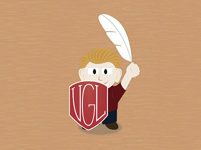 VGL Knight character illustration knight logo quill shield vector