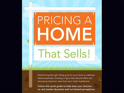 Pricing a Home grass housing illustration infographic realtor vector worms