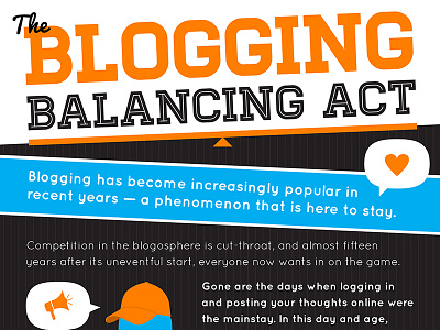 The Blogging Balancing Act blogging illustration infographic vector