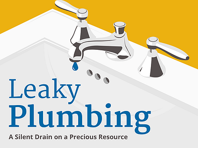 Leaky Plumbing faucet illustration infographic leaks plumbing vector water