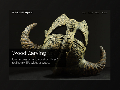 Wood Carving design minimal ui ux web