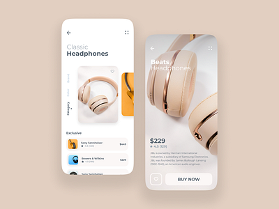 Minimal Headphone shop mobile app