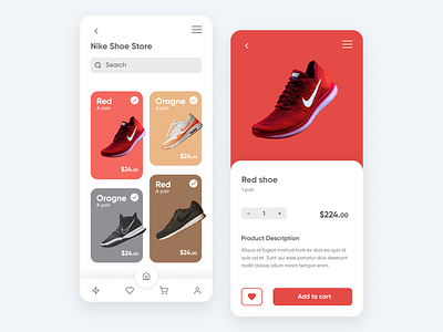 Nike shoe store mobile app clean ecommerce app figma minimal mobile app nike shoe store