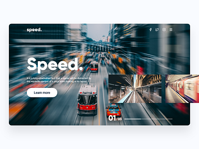 Speed - Website design concept adobe xd designtools graphicdesign interaction design landing page portfolio uitrends userinterface uxdesign webdesigner