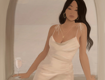 silk dress illustration