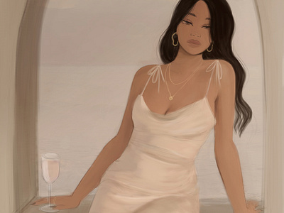 silk dress illustration