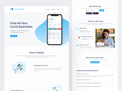 Landing Page: Covid Health design health care healthcare homepaeg interface landing page medical medicine minimal minimalistic ui uidesign uiux web web design web page website