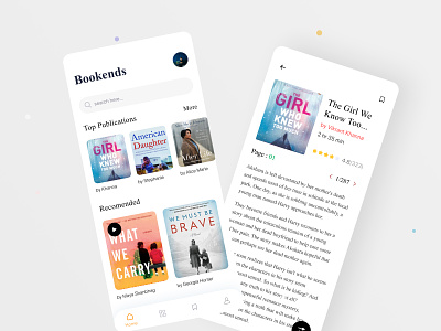Bookends Book App book app book shop books e library ebook design ebook layout ecommerce education ios app library mobile app mobile ui news app reading reading app story book system typography ui ux