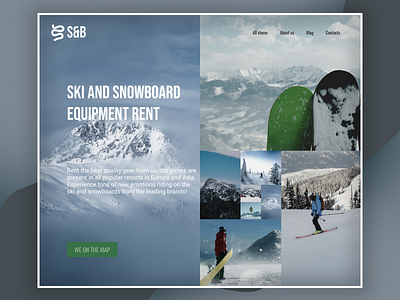 Rent equipment design shoot skiing snow snowboard web webdesign