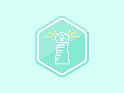 Beacon app icon beacon bot hack week hexagon icon iconography light lighthouse line line illustration