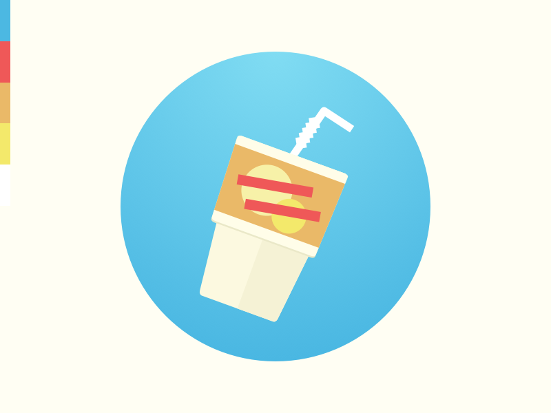 Soft Drink gradient flat glass drink soda summer cup straw wip brand logo icon