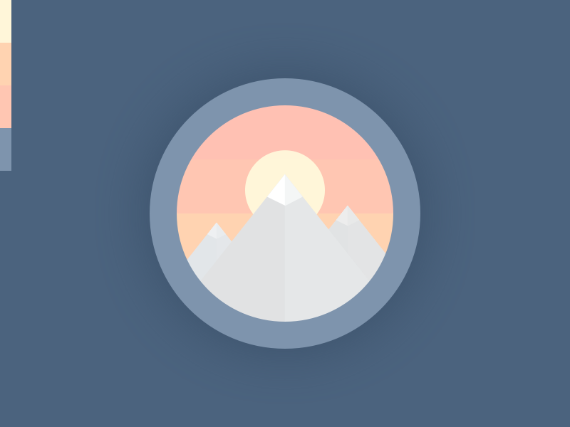 Mountains sketch wip perspective flat icon sunset patch mountains