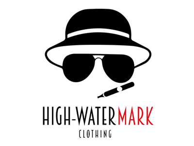 High-Water Mark Logo brand branding cigarette clothing glasses hat logo men