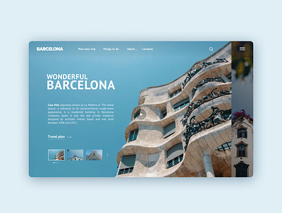 Landing page Barcelona design figma landing page travel web webdesign