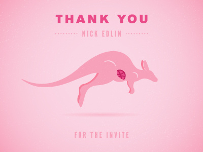 Thanks! dribbble kangaroo nick edlin thank you