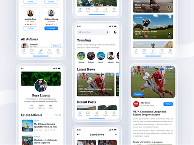 News & Magazine App app design apps design creative design figma football new dsign newspaper newspaper app play app playing app scase score app sports sports app system ui ui design xd