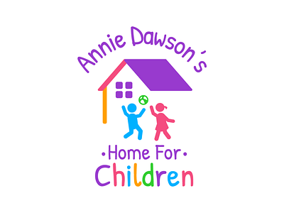 Annie Dawson's Home For Children Logo caribbean children colorful design flat logo