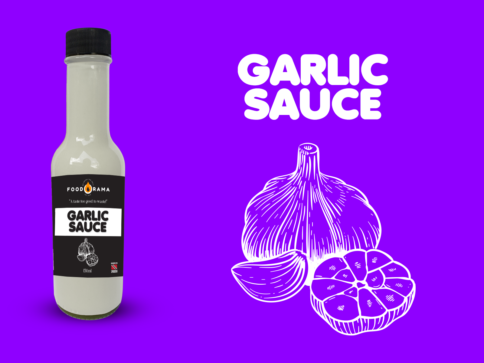 Foodorama Garlic Sauce Label by Ismail Barton on Dribbble