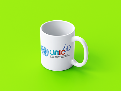 UNIC 60th Anniversary logo - Mug Mockup branding caribbean design logo trinidad trinidad tobago