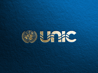 Gold Letterpressed UNIC Logo caribbean gold logo non profit un united nations