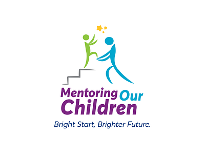 Mentoring Our Children Logo children flat logo logo design mentoring minimal trinidad trinidad tobago