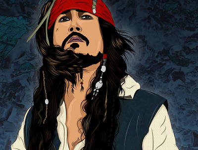 Jack Sparrow artwork digital digital painting digitalart drawing illustration illustration digital texture vector vector art