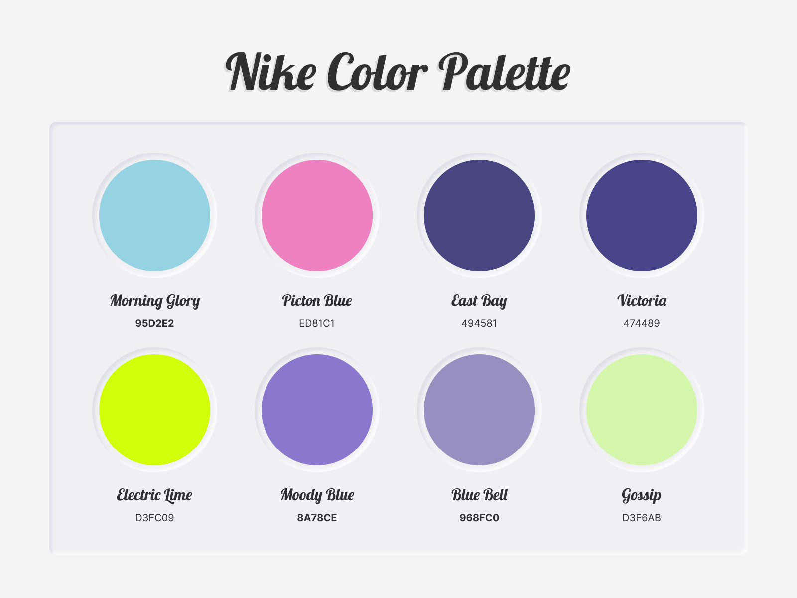 Nike Color Palette By Colorscouts Color Palettes On Dribbble