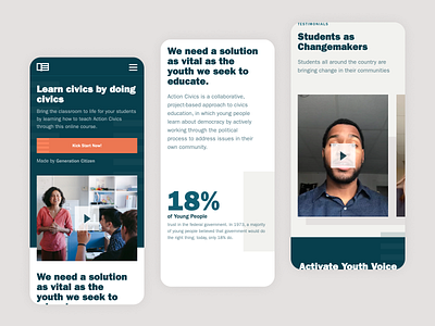 Generation Citizen Website (Mobile) branding design marketing typography