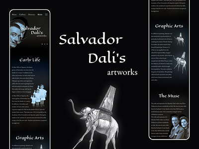 Salvador Dali black blackui design graphic design ui ux webdesign