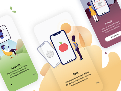 Health Mobile App. Onboarding adobe illustrator app design graphics health illustration ios mobile onboarding sketch app ui ux vector