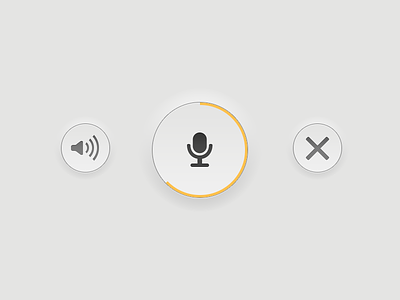 Record app button buttons cancel extruded listen microphone mobile mobile app record recording