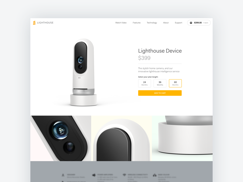 Lighthouse Webshop lighthouse web website webshop camera ux ui ai