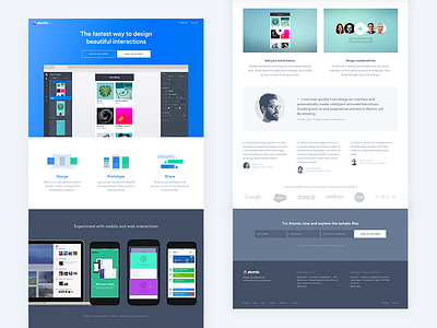 Atomic.io website by Eileen Schwab for Atomic on Dribbble