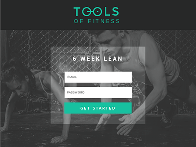 Tools of fitness fitness landing page lean logo teal tools web form working out