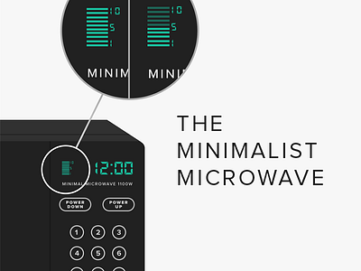 The Minimalist Microwave - Interface interface levels microwave minimalism minimalist power bar ui design user experience ux